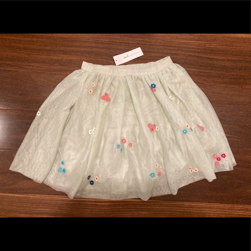 NWT Peek Girls Mint Green Flower Skirt
